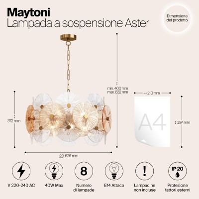 Подвесной светильник Maytoni Aster MOD007PL-08G