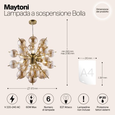 Подвесной светильник Maytoni Bolla MOD133PL-06BS