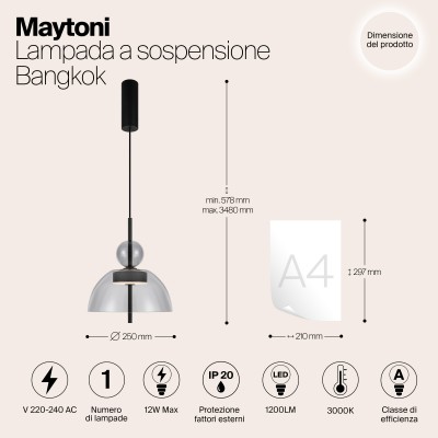 Подвесной светильник Maytoni Bangkok MOD185PL-L11B3K1