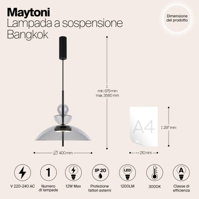 Подвесной светильник Maytoni Bangkok MOD185PL-L11B3K3