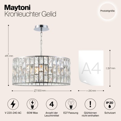 Люстра Maytoni Gelid MOD184-PL-04-CH