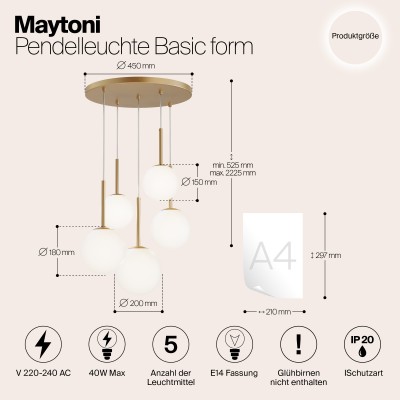 Подвесной светильник Maytoni Basic form MOD321PL-05G1