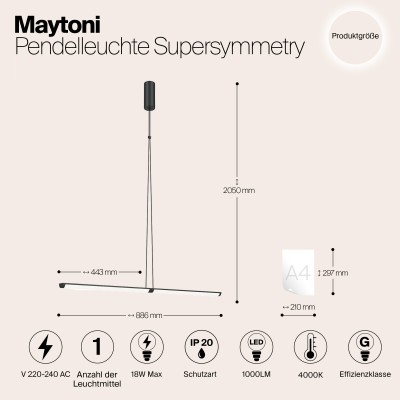 Подвесной светильник Maytoni Supersymmetry P096PL-L11BK1