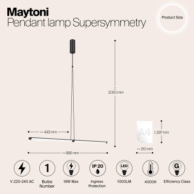 Подвесной светильник Maytoni Supersymmetry P096PL-L11BK1