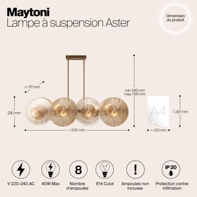 Подвесной светильник Maytoni Aster MOD007PL-08G1