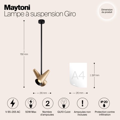 Подвесной светильник Maytoni Giro MOD095PL-02BS