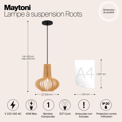 Подвесной светильник Maytoni Roots MOD193PL-01W