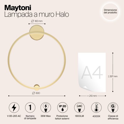 Настенный светильник (бра) Maytoni Halo MOD005WL-L22BSK1