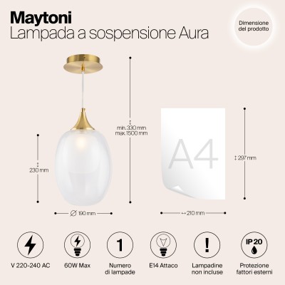 Подвесной светильник Maytoni Aura MOD016PL-01BS