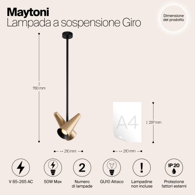 Подвесной светильник Maytoni Giro MOD095PL-02BS