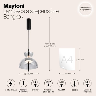 Подвесной светильник Maytoni Bangkok MOD185PL-L6B3K5